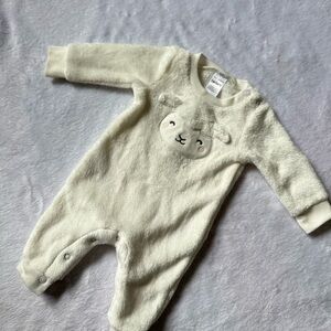 Carter's White Footie One Piece with Plush Comfort